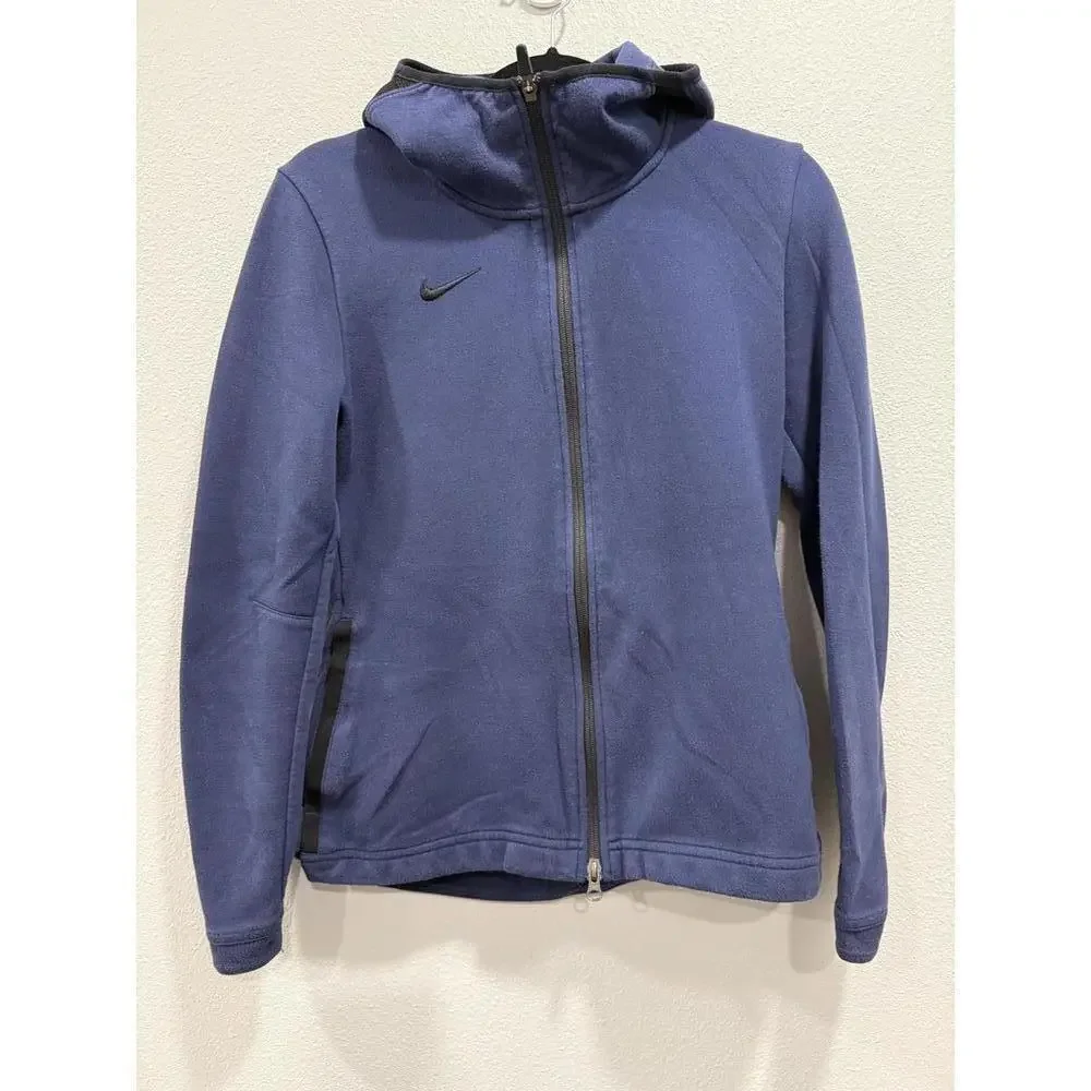 Nike Women's DriFit Full Zip Up Hoodie Sweater, Navy Blue, Small